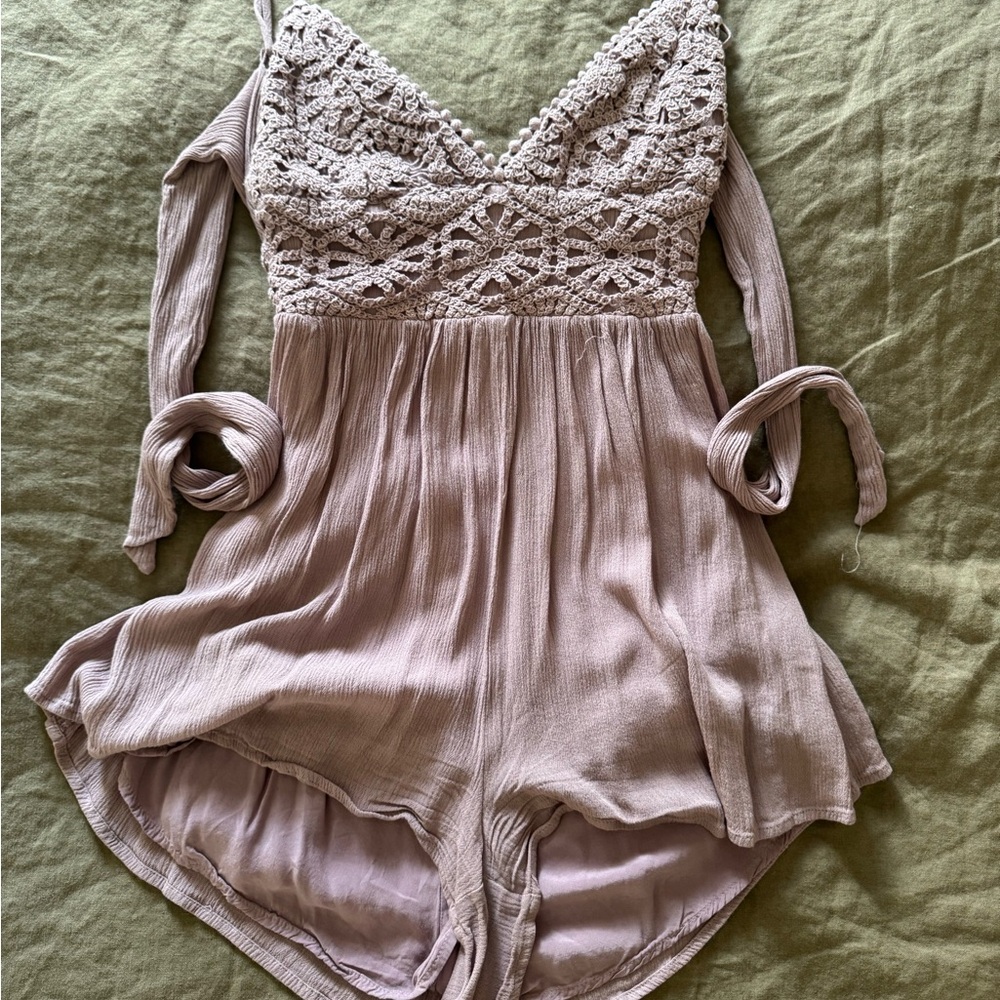 ILLA ILLA Crochet Bodice Mauve Romper
